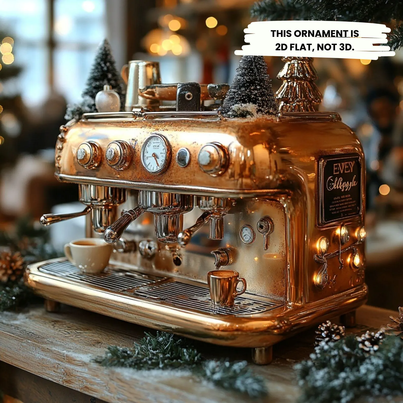 Vintage Coffee Maker Acrylic Ornament, Coffee Shop Decor, Barista Gift, Latte Lover Coffee Ornament