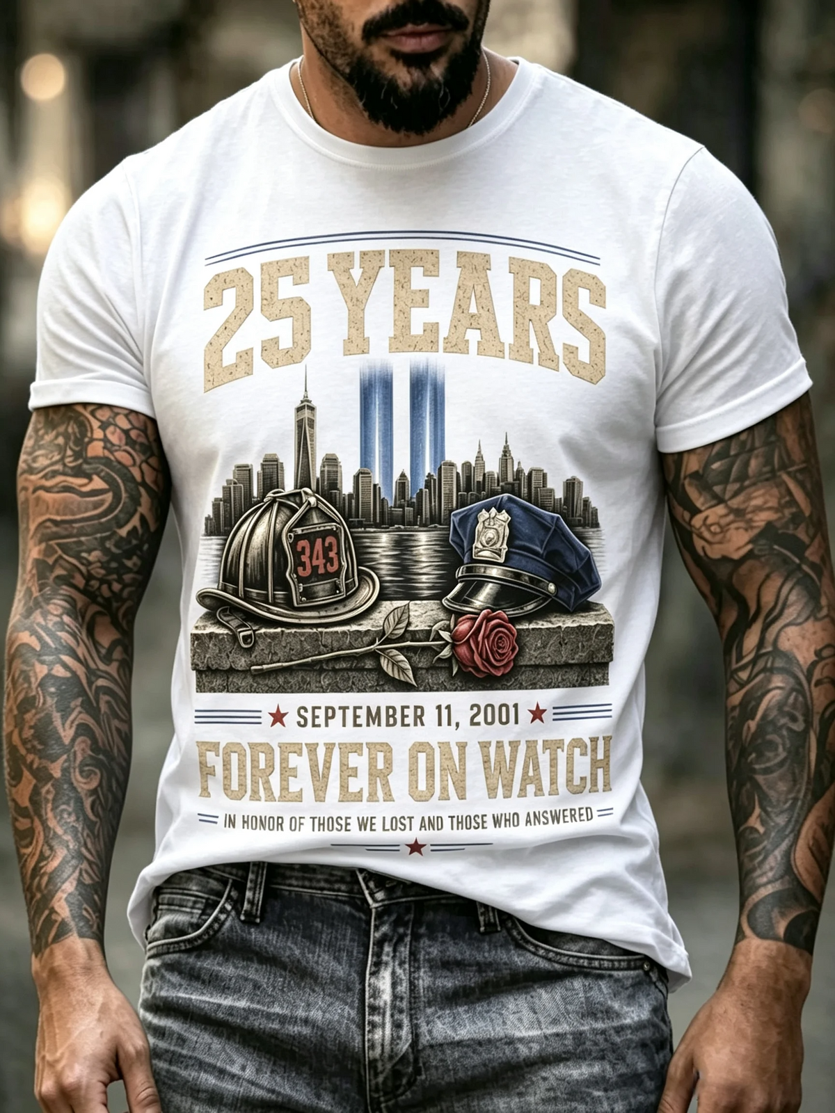 Forever On Watch September 11 Shirt, Graphic T-Shirt For Men, 9.11 Memorial Shirt