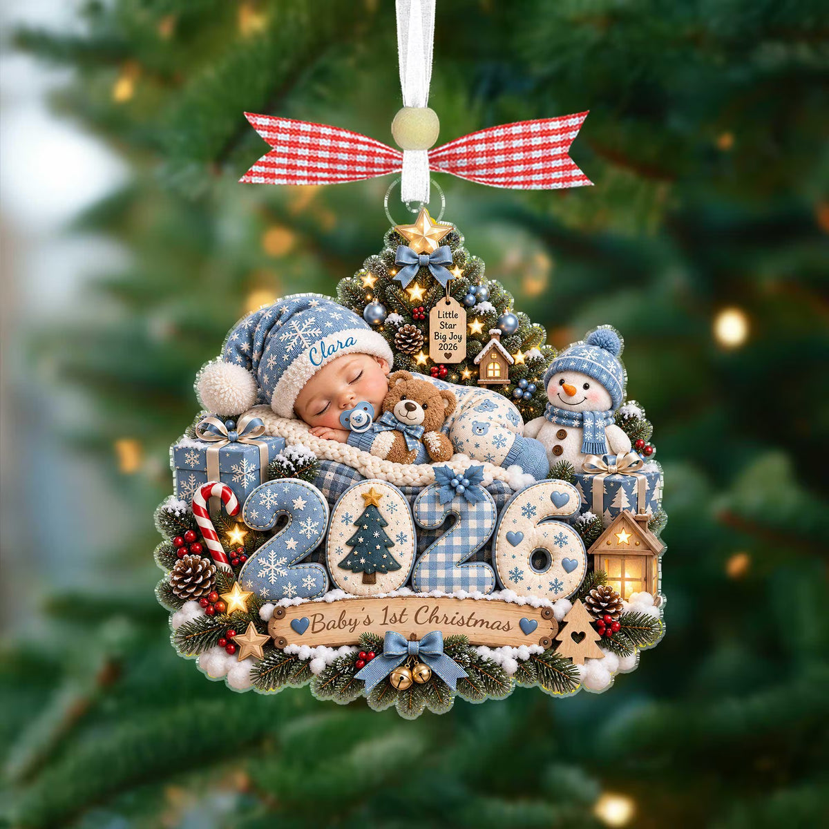 Baby's First Christmas Acrylic Ornament, Personalized Baby Keepsake, Christmas Gift