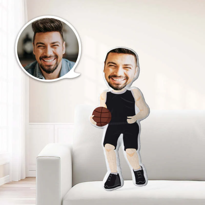 Custom Face Basketball Jersey Mini Me Pillow, Funny Throw Pillow, Body Pillow With Face, Personalized Valentines Gift