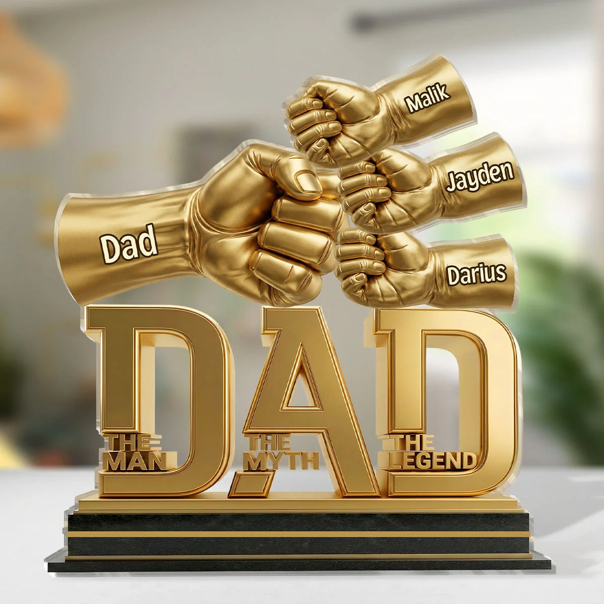 Dad The Man - The Myth The Legend Shaped Acrylic Plaque, Personalized Dad Gift