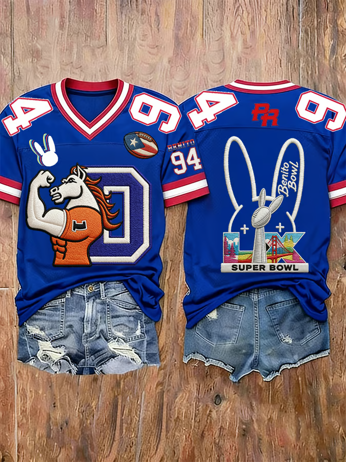 Benito Bowl US Football Shirt, The Big Game Football Shirt, Bad Bunny Gift Jersey Football Shirt