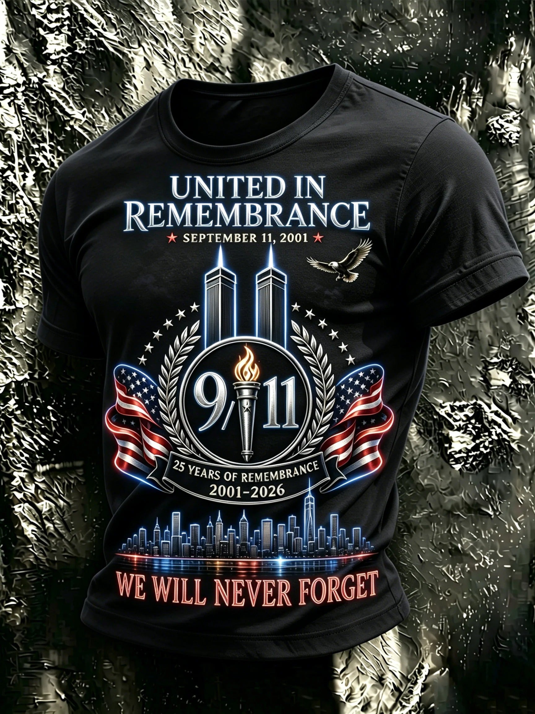 United In Remembrance 9.11 Anniversary Shirt, Graphic T-Shirt For Men, September 11 Shirt