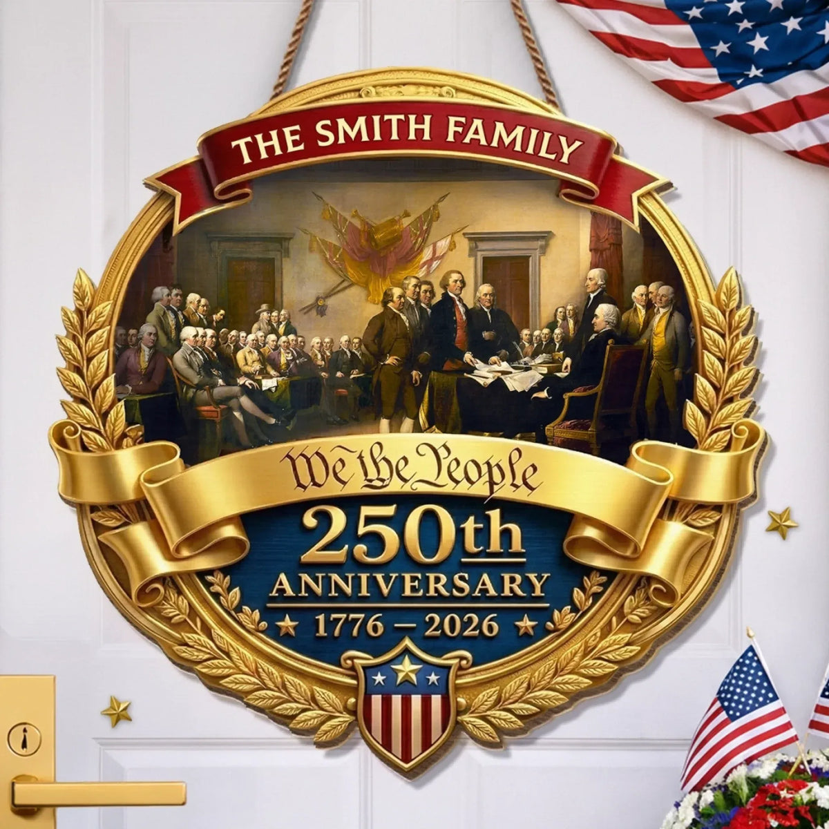 We The People Founding Fathers Custom Wood Sign, America 250 Decor, History Gift