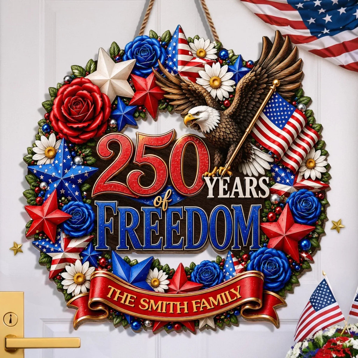 America 250 Liberty Star Eagle Custom Wood Sign, Americana Wall Art, Housewarming Gift