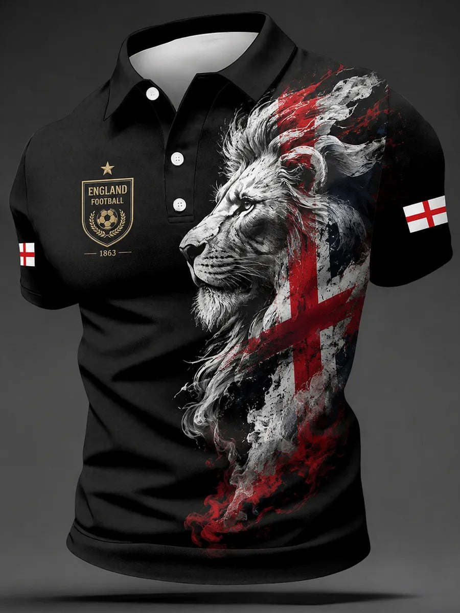 St. George’s Cross England Football Team Print Polo, Unisex Gameday T-Shirts, Soccer Fan Gift