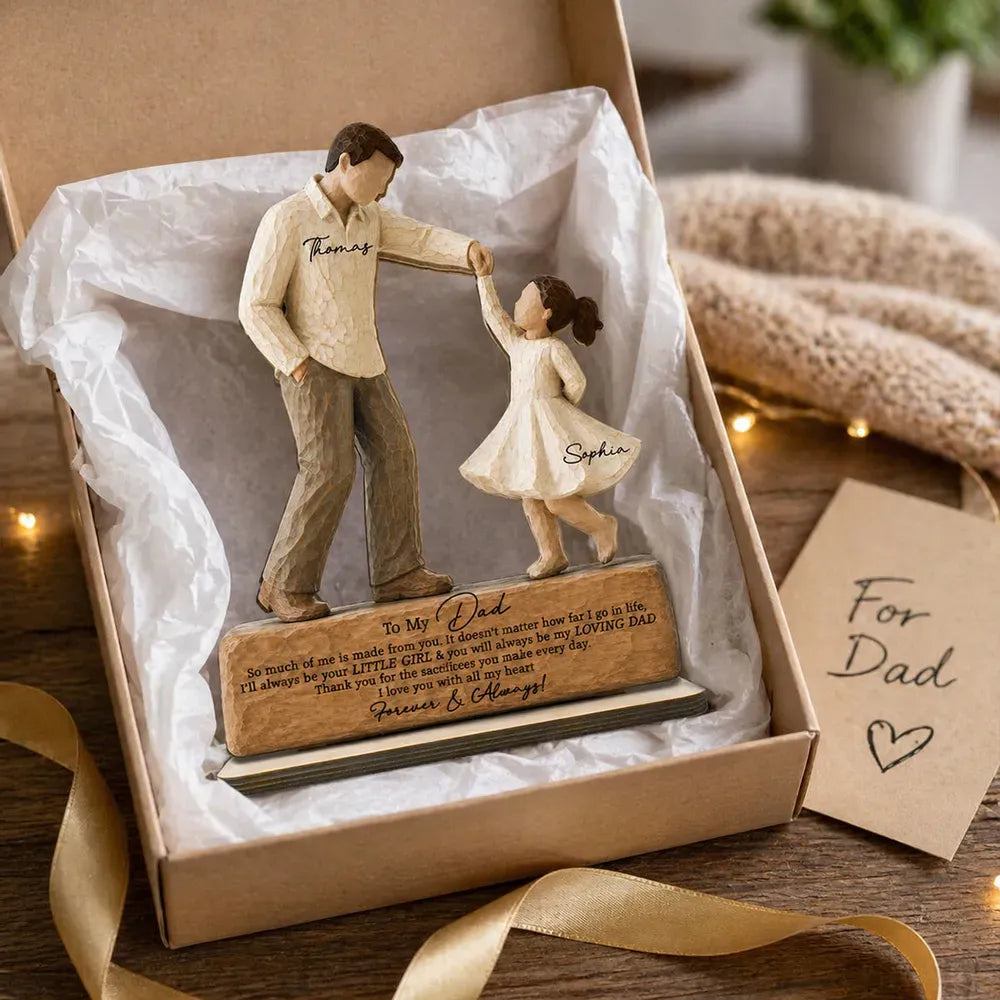 Father Dancing With Daughter Wooden Plaque, Personalized Dad Gift, Best Dad Ever Gift