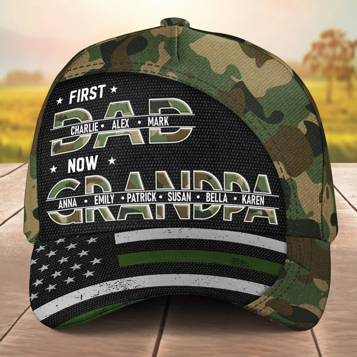 Best Papa Ever Camo Pattern Custom Printed Hat, Father's Day Gift For Grandpa, Personalized Gift For Dad