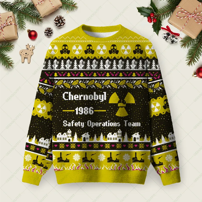 Chernobyl 1986 Yellow Vintage Ugly Sweater, Ugly Xmas Sweater, Christmas Ugly Sweatshirt