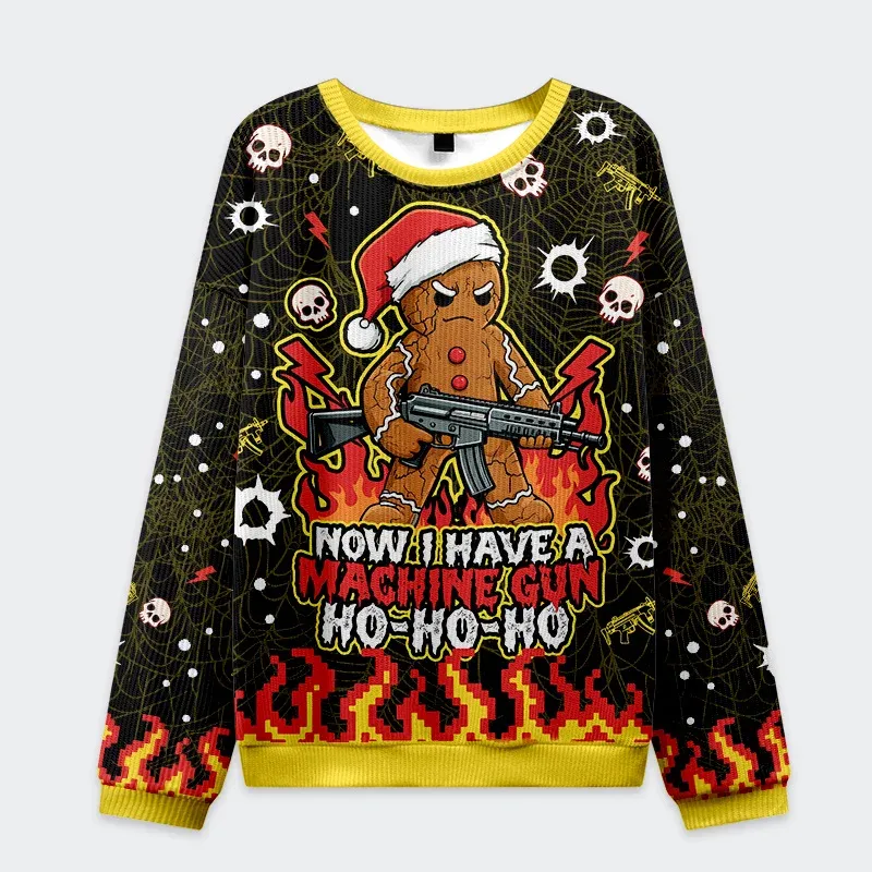 Fierce Gingerbread Man Funny Ugly Sweater, Ugly Xmas Sweater, Christmas Ugly Sweatshirt