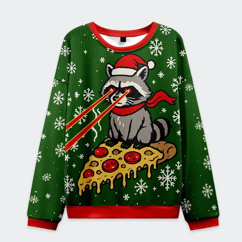Raccoon Monster Funny Ugly Sweater, Ugly Xmas Sweater, Christmas Ugly Sweatshirt