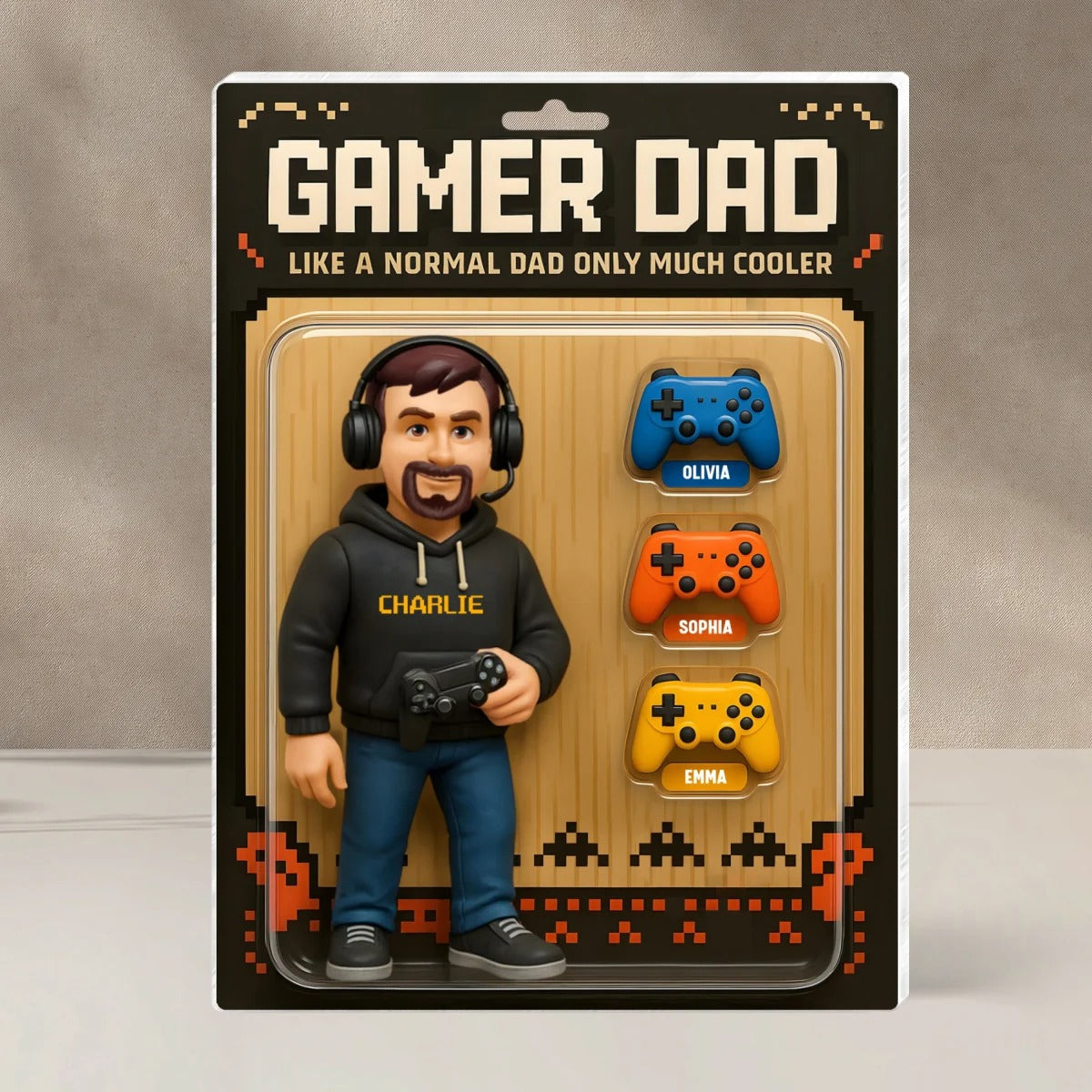 Custom Gamer Dad 3D Acrylic Block Plaque for Husband and Father, Personalized Dad Gift