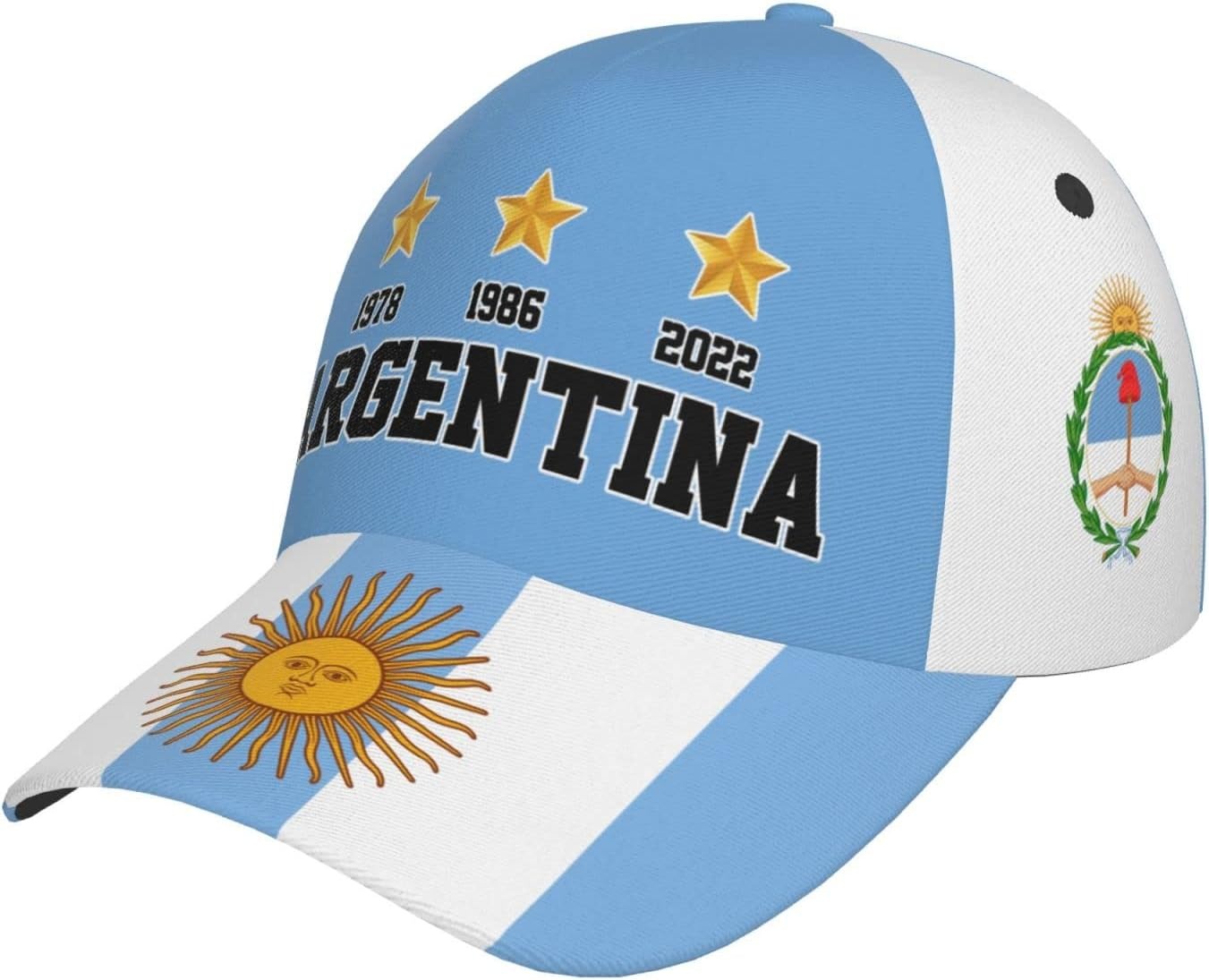 3 Stars 1978 1986 2022 Champions Argentina Baseball Cap Soccer Fans Caps