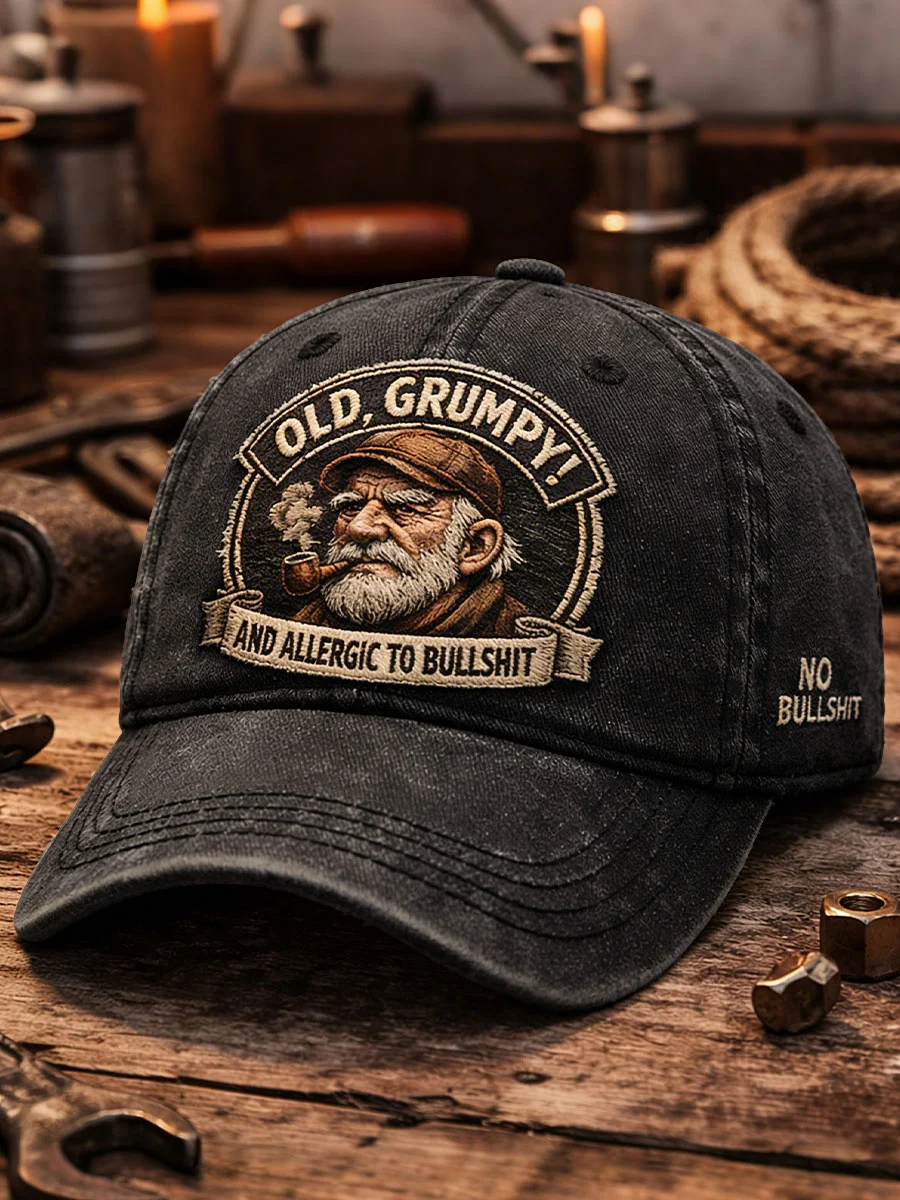 Old, Grumpy And Allergic To Bullshit Printed Casual Unisex Cap, Lifetime Member Printed Hat, Classic Cap