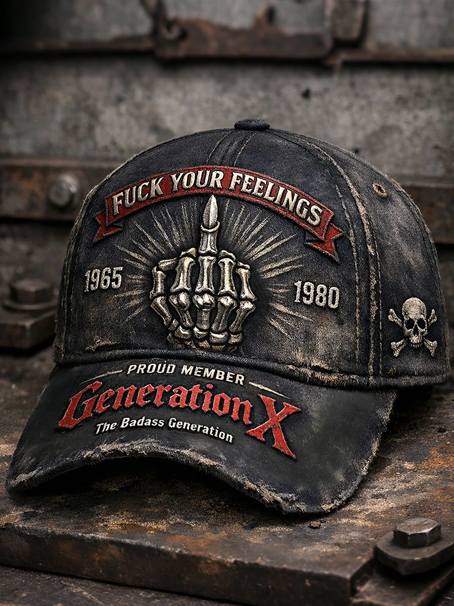 Old Fckers Club Generation X Printed Casual Unisex Cap, Lifetime Member Printed Hat, Classic Cap