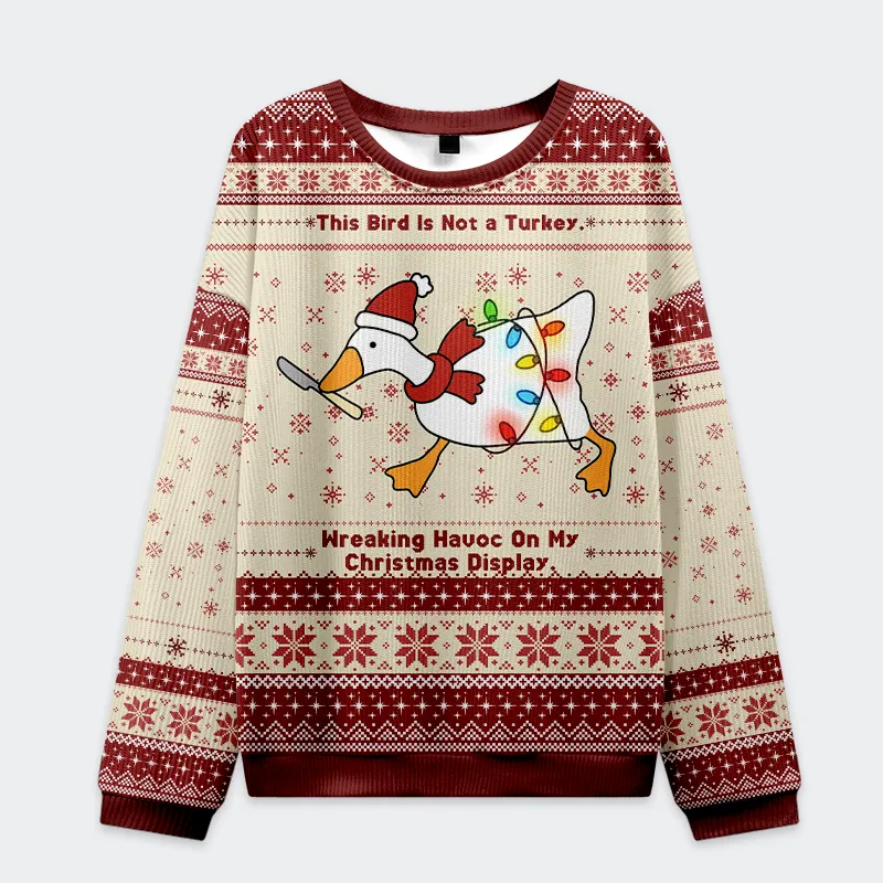 Santa Goose On A Rampage Funny Ugly Sweater, Ugly Xmas Sweater, Christmas Ugly Sweatshirt