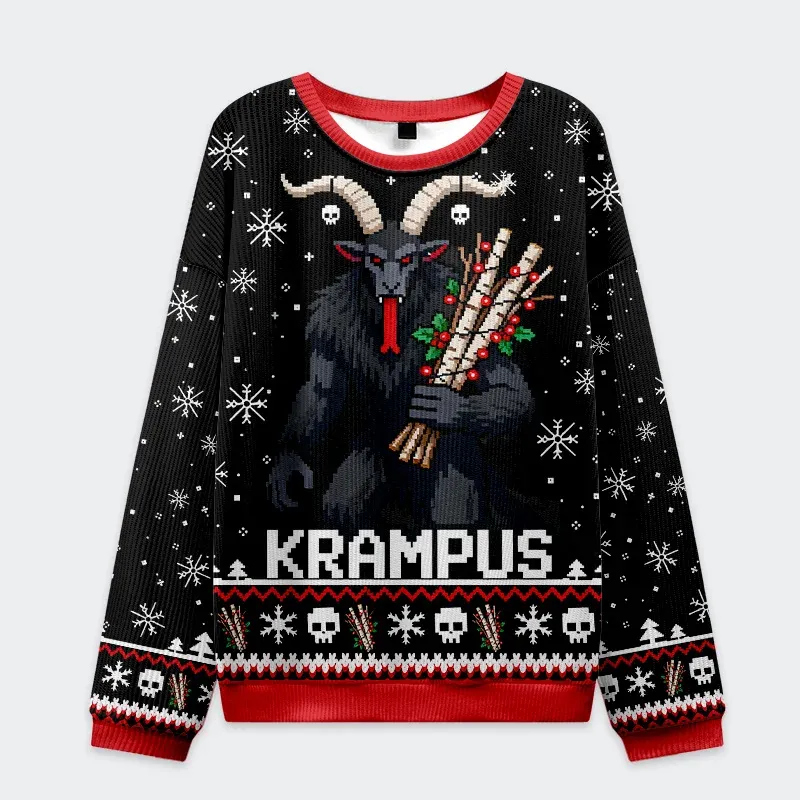 Terrifying Krampus Funny Ugly Sweater, Ugly Xmas Sweater, Christmas Ugly Sweatshirt