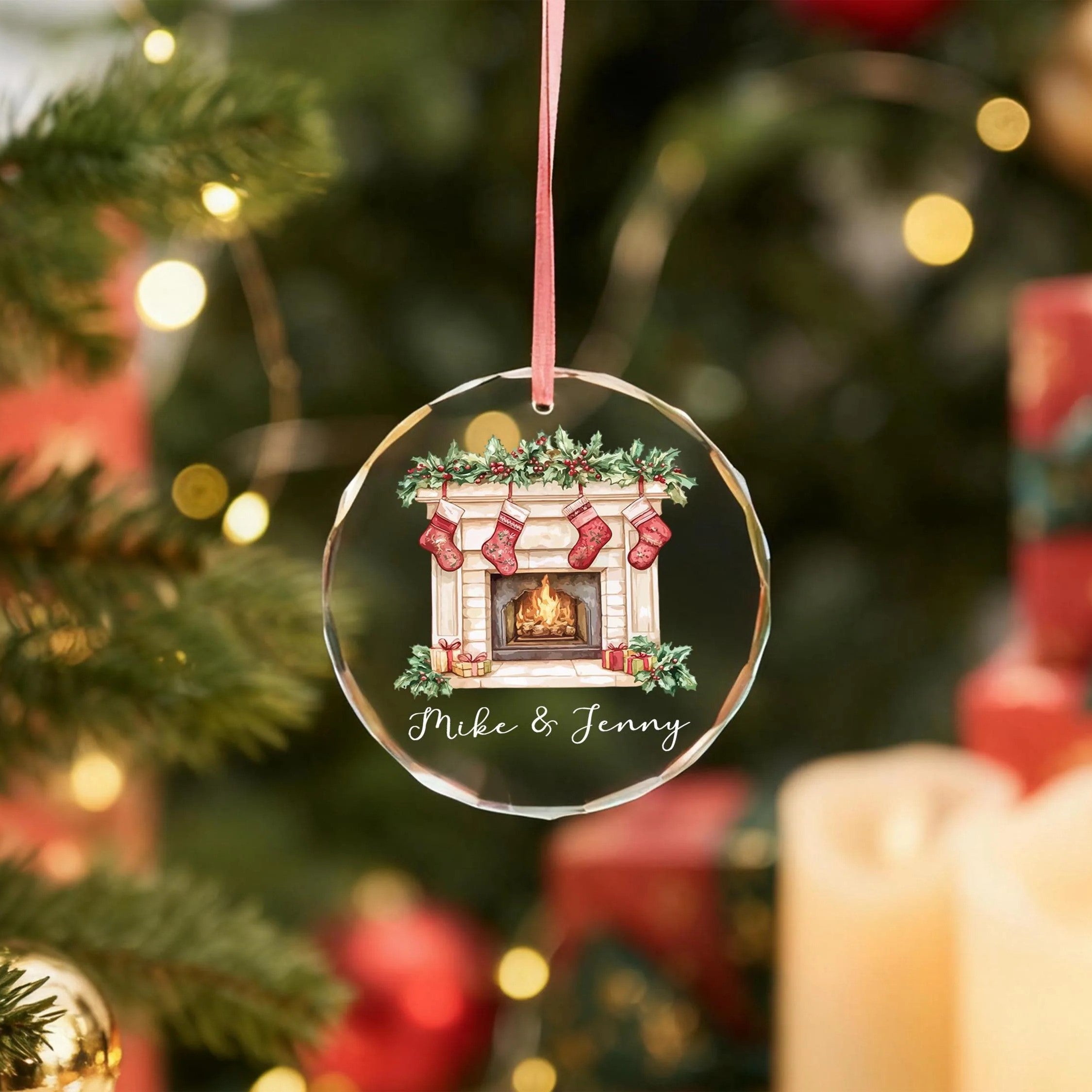 First Christmas In New Home Ornament Custom Glass Ornament, Glass Christmas Ornaments