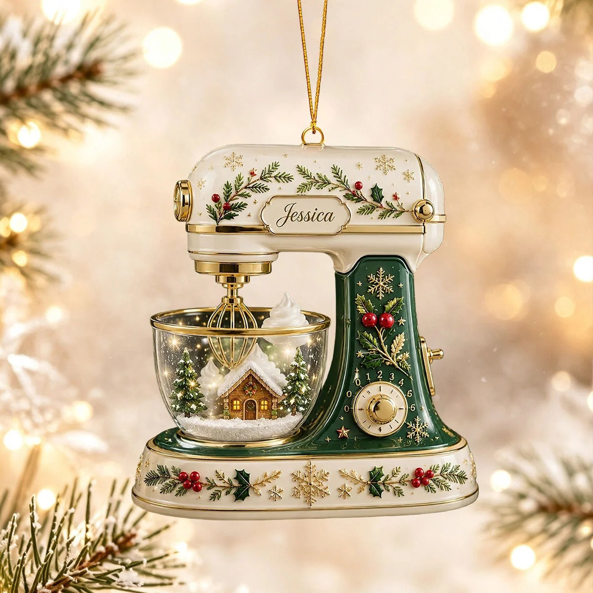 Personalized Christmas Baking Mixer Ornament, Baker Christmas Gift, Acrylic Ornament