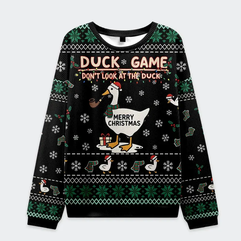 Don't Watch Duck Games Funny Ugly Sweater, Ugly Xmas Sweater, Christmas Ugly Sweatshirt