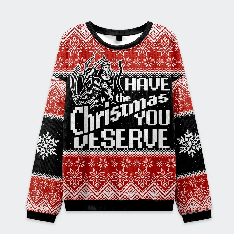 Krampus Takes Children Funny Ugly Sweater, Ugly Xmas Sweater, Christmas Ugly Sweatshirt