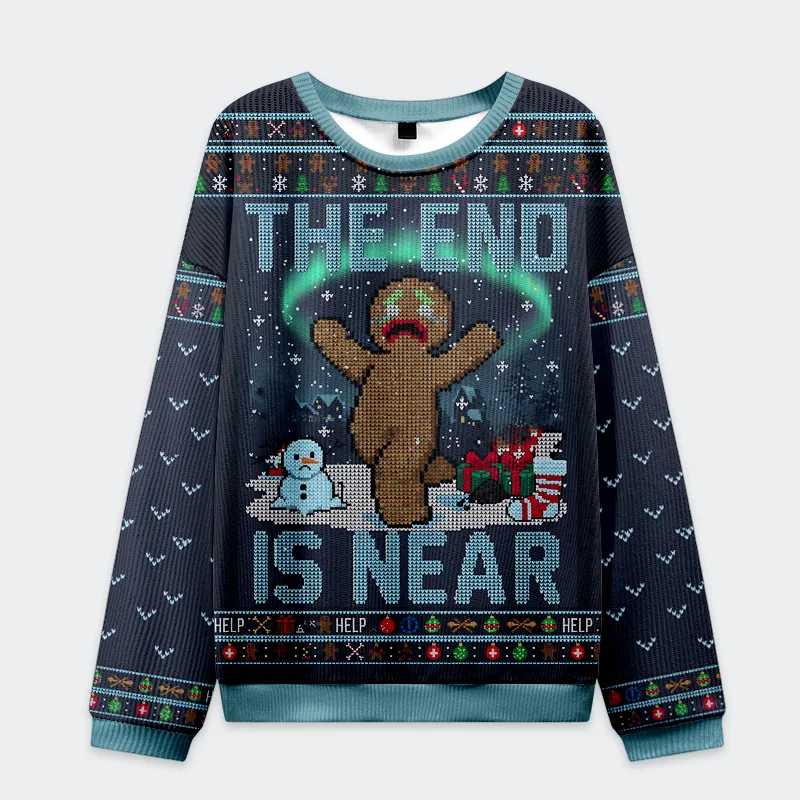 The End Is Near Gingerbread's Final Cry Funny Ugly Sweater, Ugly Xmas Sweater, Christmas Ugly Sweatshirt