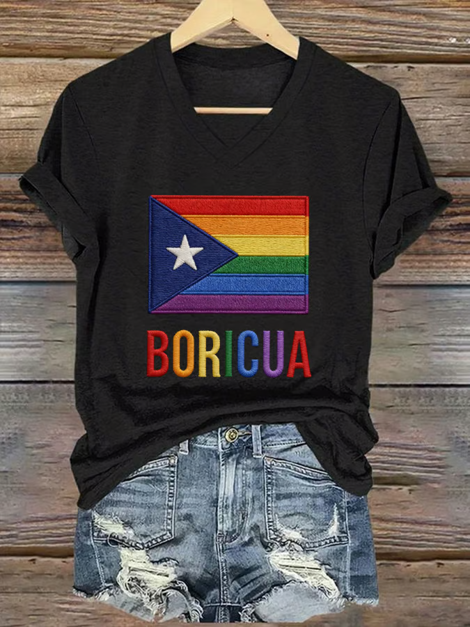 Puerto Rico Shirt Proud Boricua Shirt Pride LGBT Shirt Rainbow Shirt Jersey Football Shirt