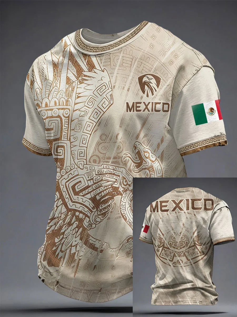 Mexico Aztec Heritage Eagle Warrior White T-Shirt, Soccer Champion Gameday Shirts, Soccer Fan Gift