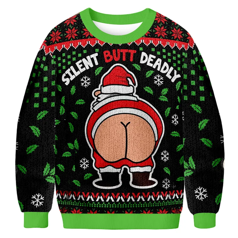 Silent Deadly Funny Ugly Sweater, Ugly Xmas Sweater, Christmas Ugly Sweatshirt