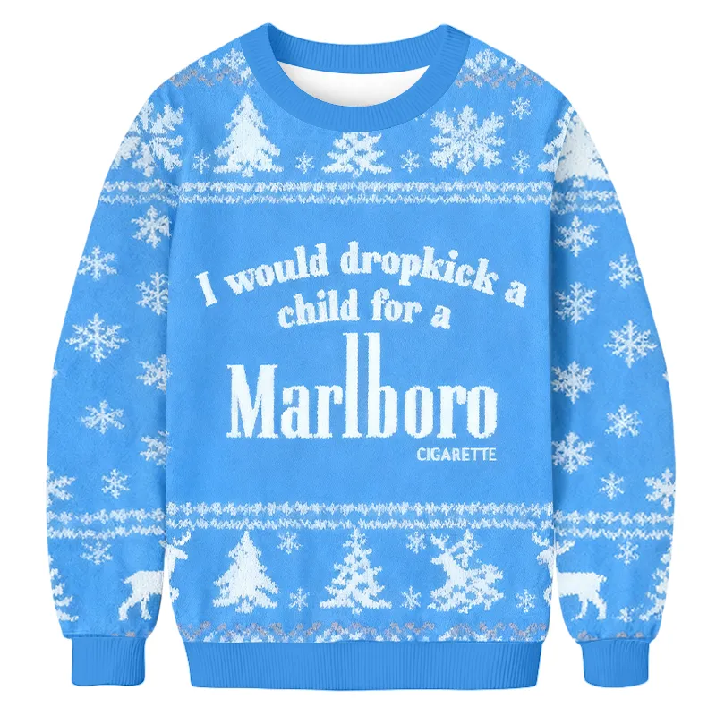 I Would Dropkick A Child For A Diet Coke Cigarette Ugly Sweater, Funny Christmas Ugly Sweatshirt, Xmas Ugly Sweater