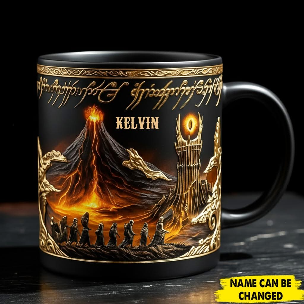 The One Glass to Rule Them All Coffee Mug, Custom Name The Dark Lord Accent Mug, Personalized Coffee Cups