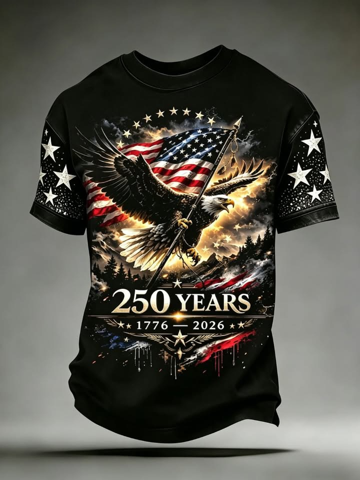 Bald Eagle 250th Anniversary T-Shirt, 1776–2026 USA Patriotic Tee, Independence Day Shirt