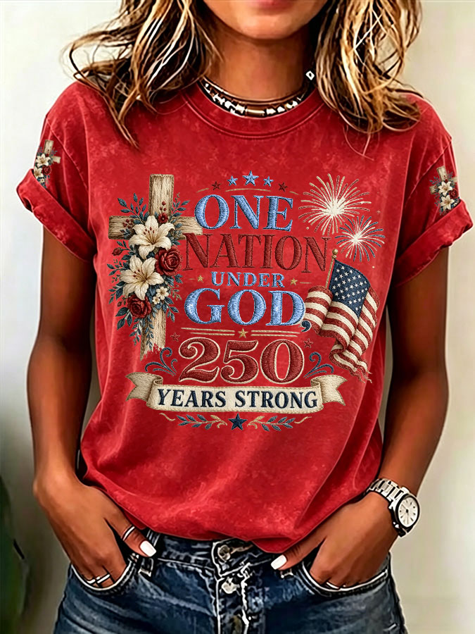 One Nation Under God America 250 Years Shirt, 1776–2026 USA Shirt, 4th Of July Shirt, Patriotic Womens Tee