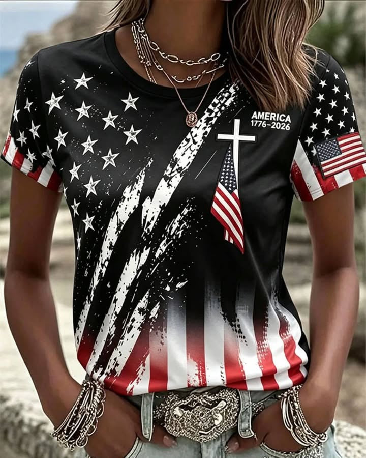 Faith And Freedom Shirt, Christian Cross Patriotic Artwork, America 250 Years Shirt