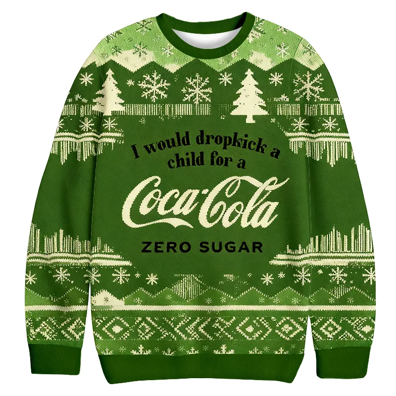 I Would Dropkick A Child For A Diet Coke Zero Sugar Ugly Sweater, Funny Christmas Ugly Sweatshirt, Xmas Ugly Sweater