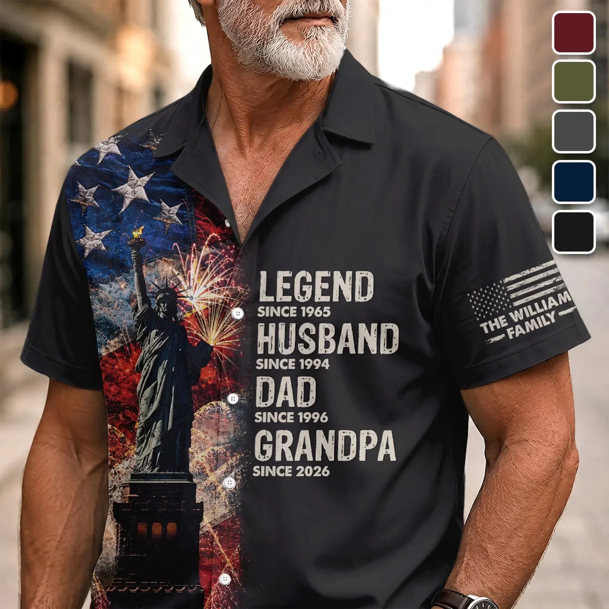 Custom America 250th Family Hawaiian Shirt, Personalized Patriotic Shirt, 4th Of July Shirt