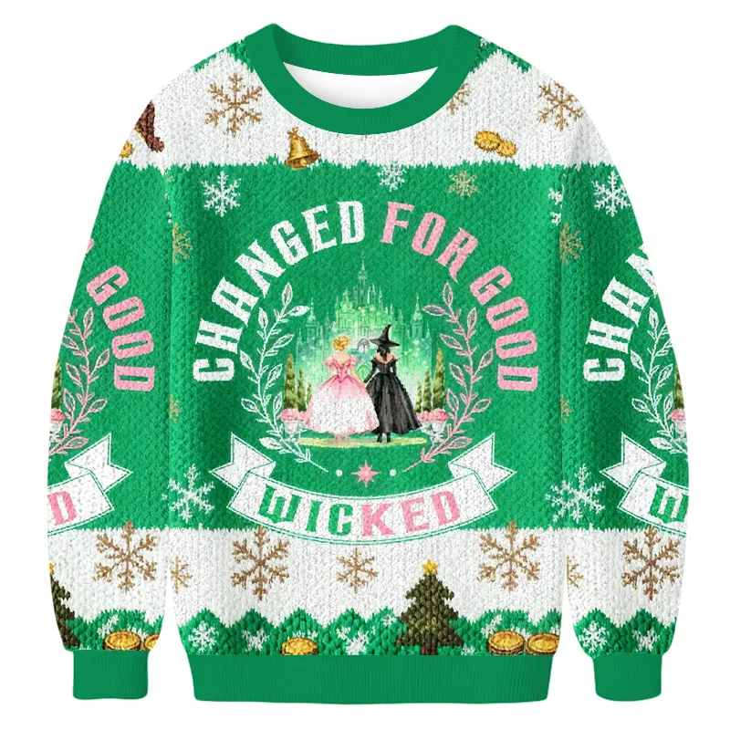 Changed For Good Wicked Funny Ugly Sweater, Ugly Xmas Sweater, Christmas Ugly Sweatshirt