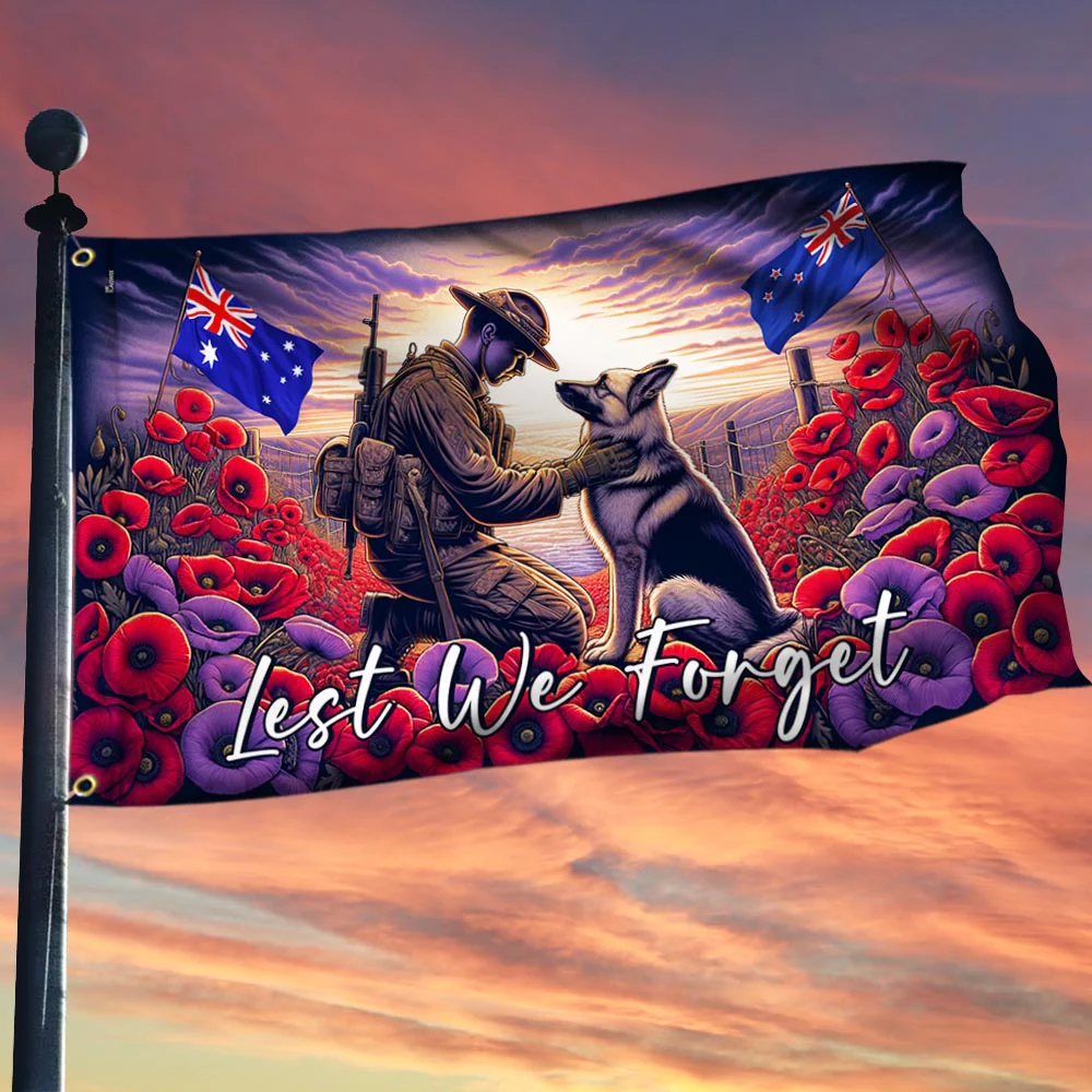 Anzac Day New Zealand Lest We Forget They Also Served Grommet Flag Garden Flag Memorial Day Gifts