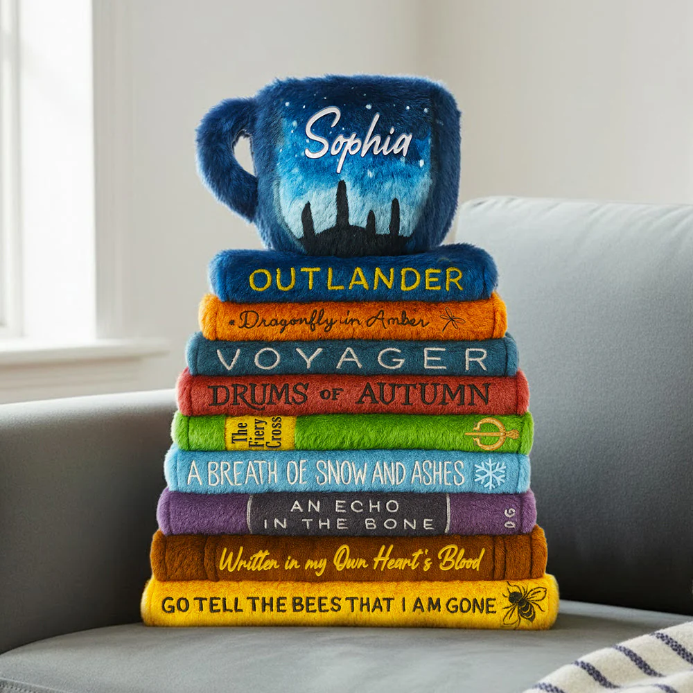 Books And Cup Books Shape Custom Shaped Pillow, Gifts For Readers, Bookish Gifts