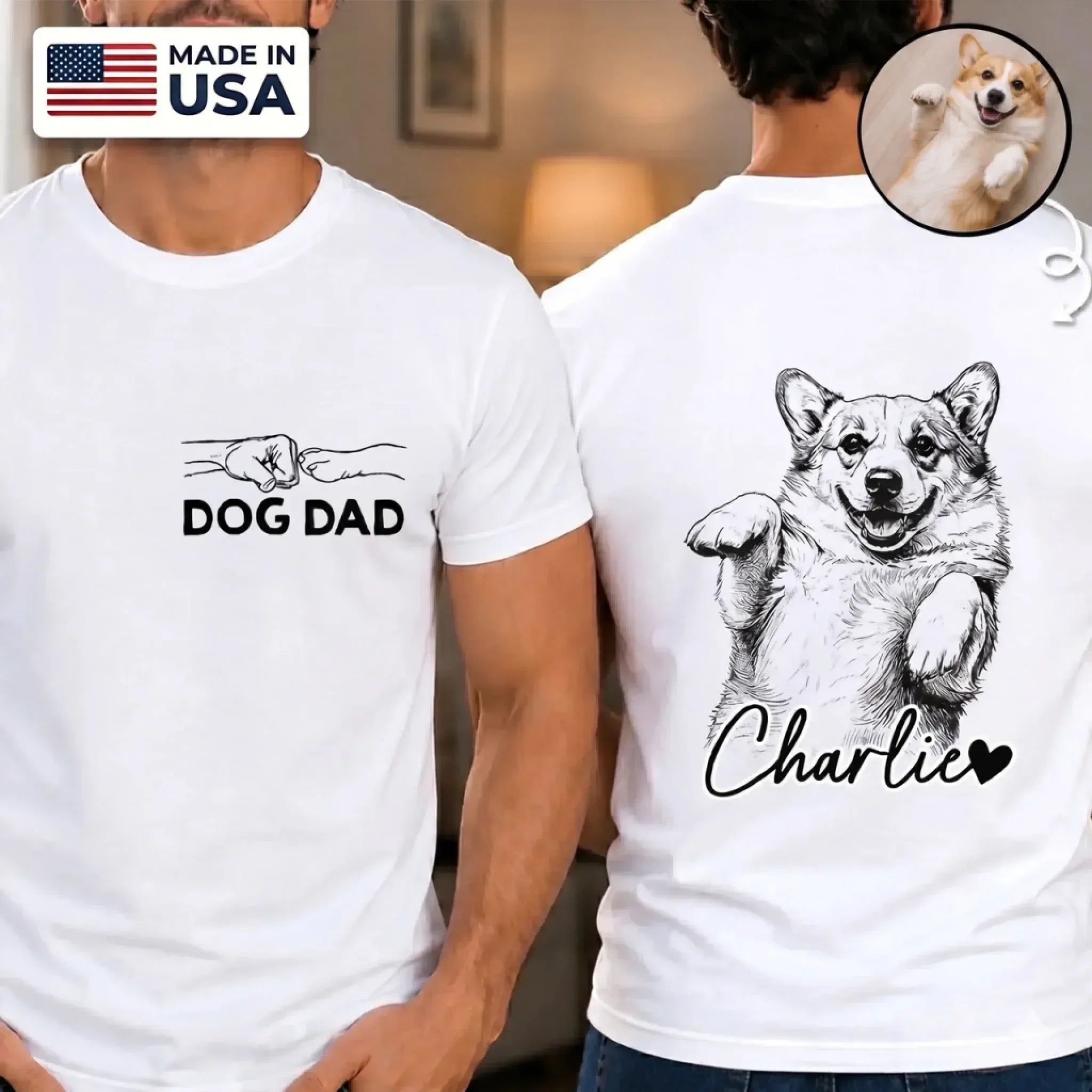 Custom Pet Photo Shirt, Dog Dad and Mom Shirt, Personalized Gift for Dog Cat Lovers