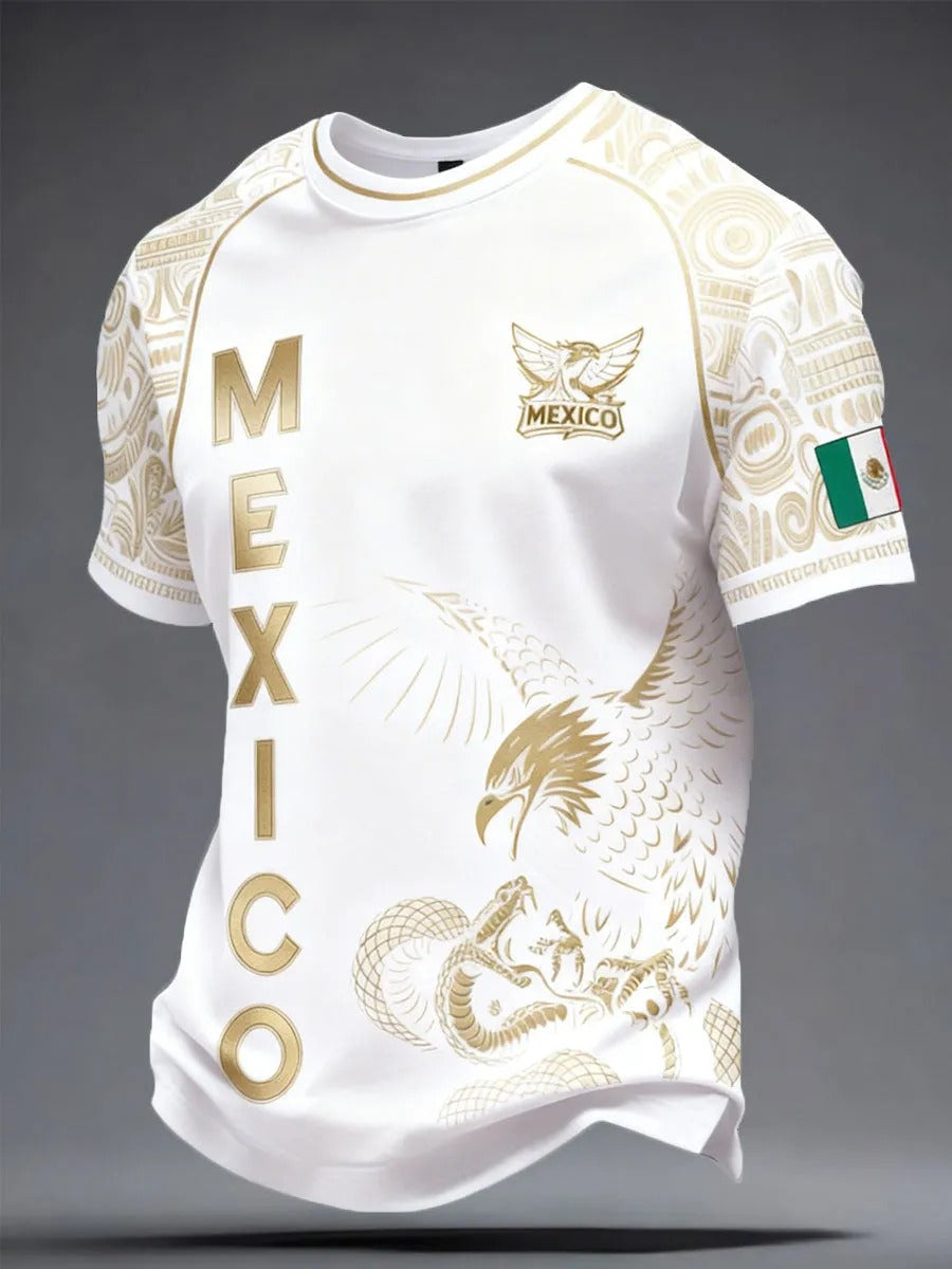 Mexico Aztec Heritage Light White Eagle T-Shirt, Soccer Champion Gameday Shirts, Soccer Fan Gift