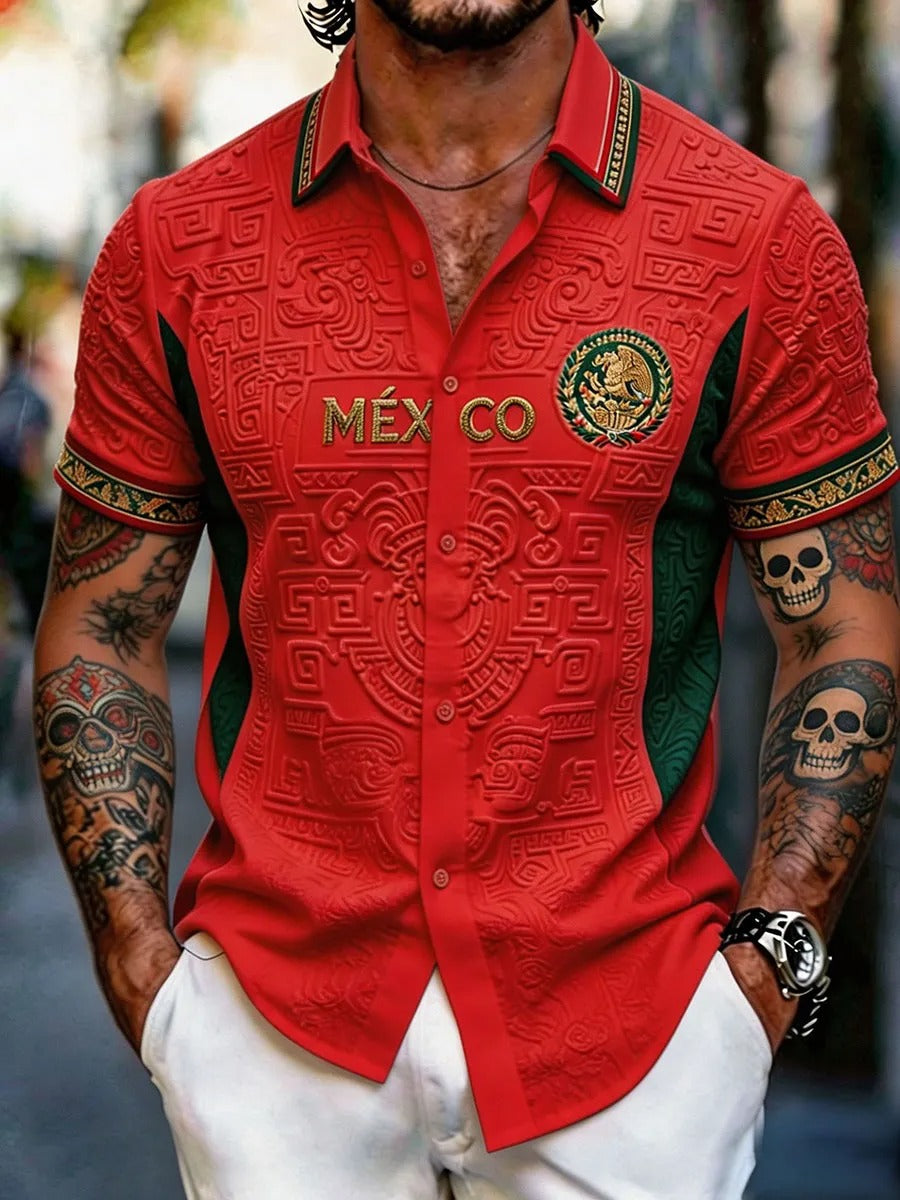 Mexican Heritage Red Hawaiian Shirt, Soccer Champion Gameday Shirts, Soccer Fan Gift