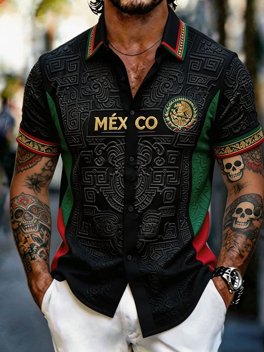 Mexican Heritage Black Hawaiian shirt, Soccer Champion Gameday Shirts, Soccer Fan Gift