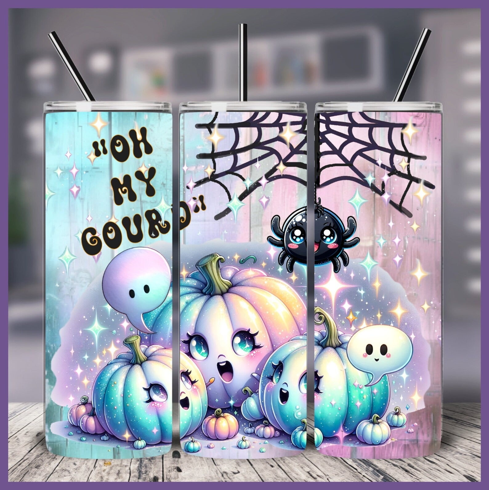 Pastel Halloween Pumpkins 20oz 30oz Tumbler, Cute Pumpkin Tumbler, Halloween Gifts