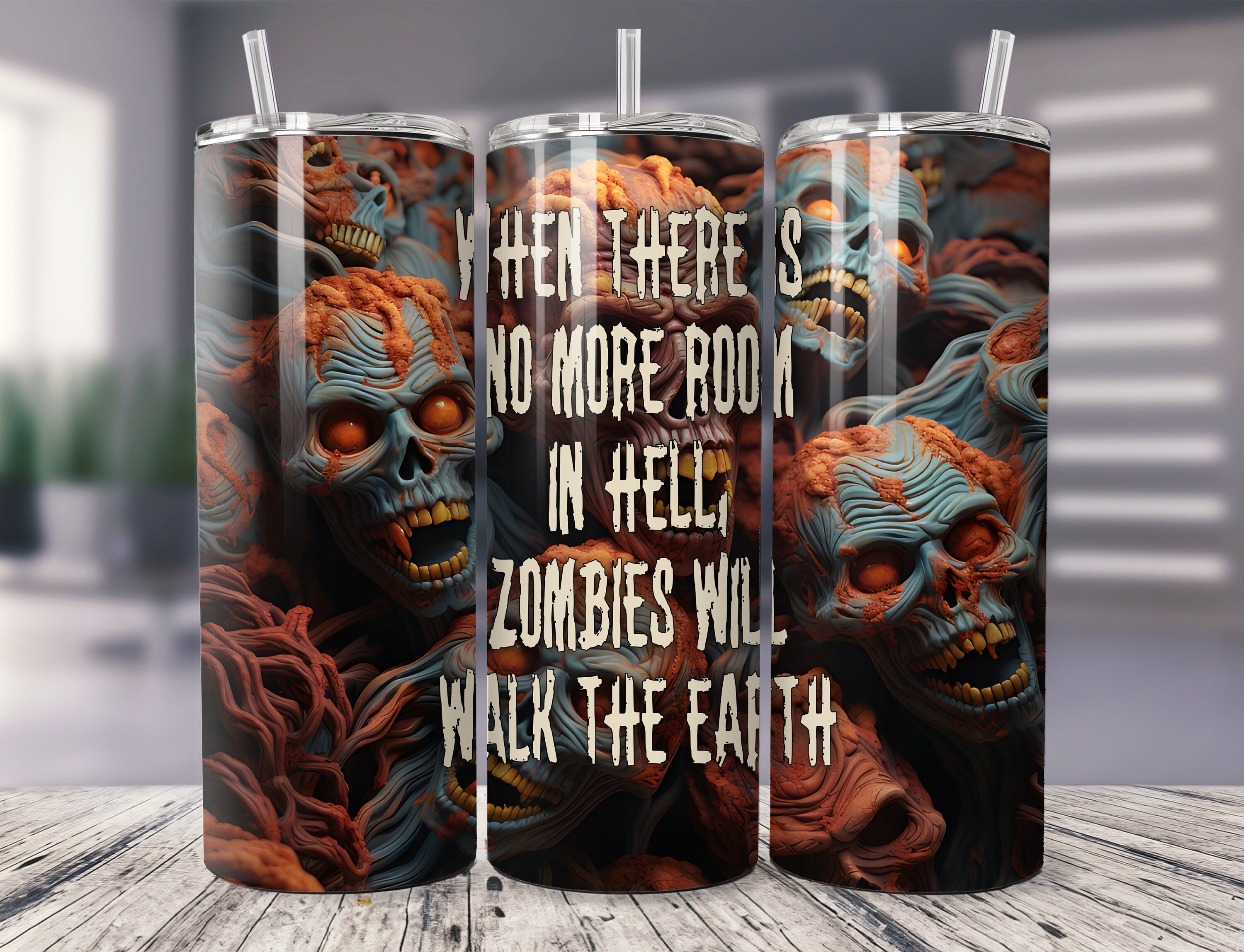 Zombies 20oz 30oz Tumbler, Halloween Trick or Treat Tumbler, Halloween Gifts