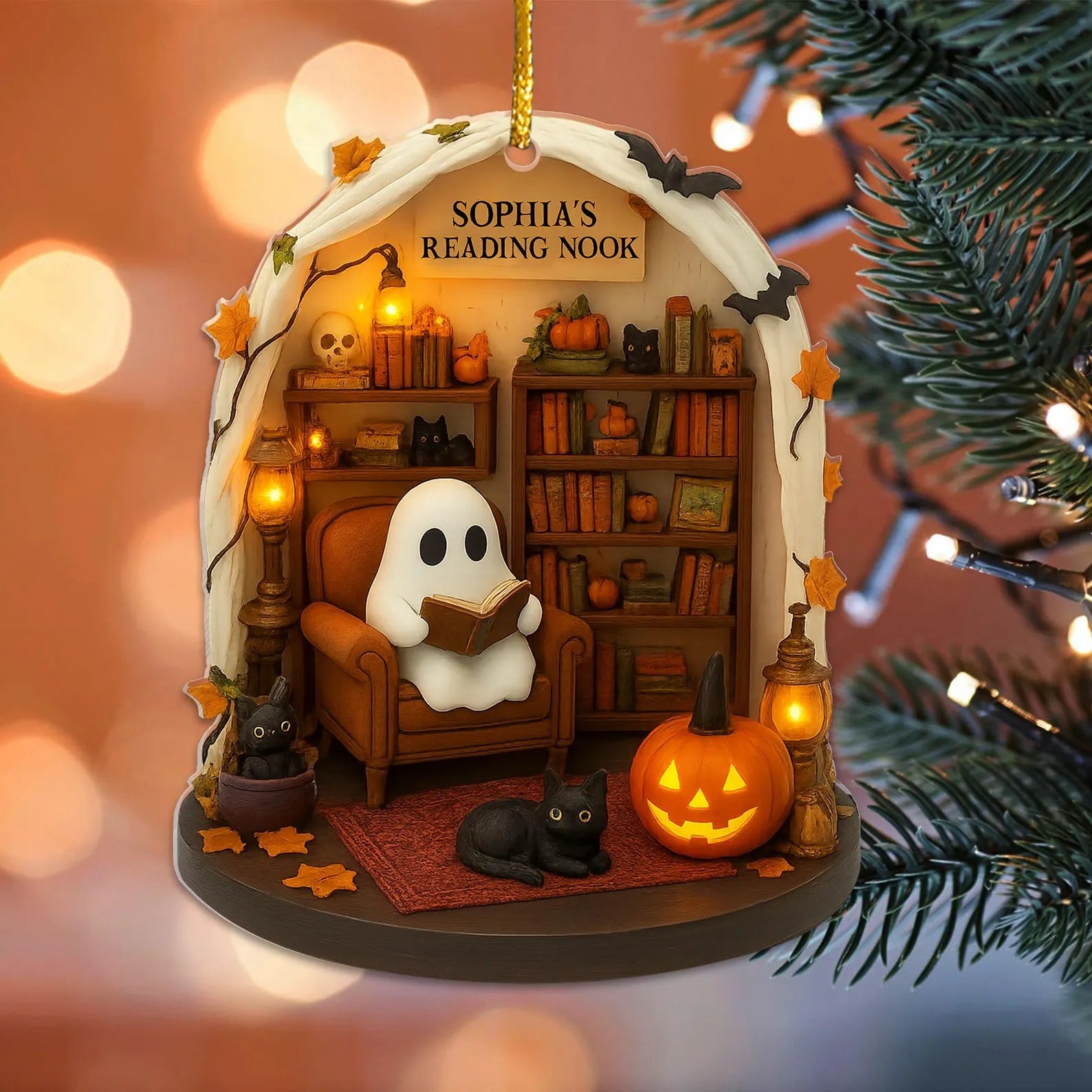 Ghost Ornament, Ornament Gift Idea, Christmas Tree Decoration, Acrylic Ornament, Christmas Ornament