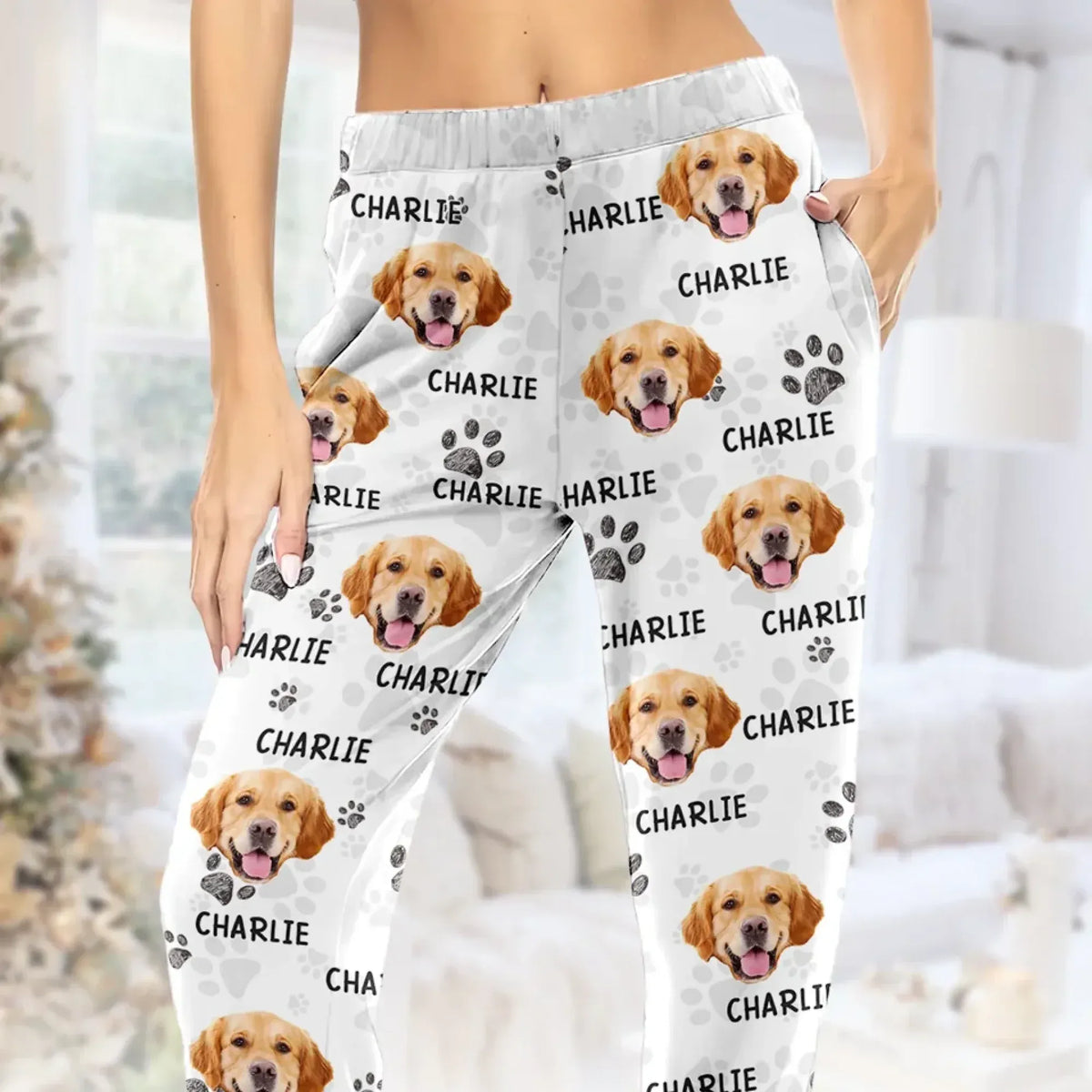 Custom Dog Photo Name Pajama Set, Personalized Pet Pajamas, Matching Pajama Set