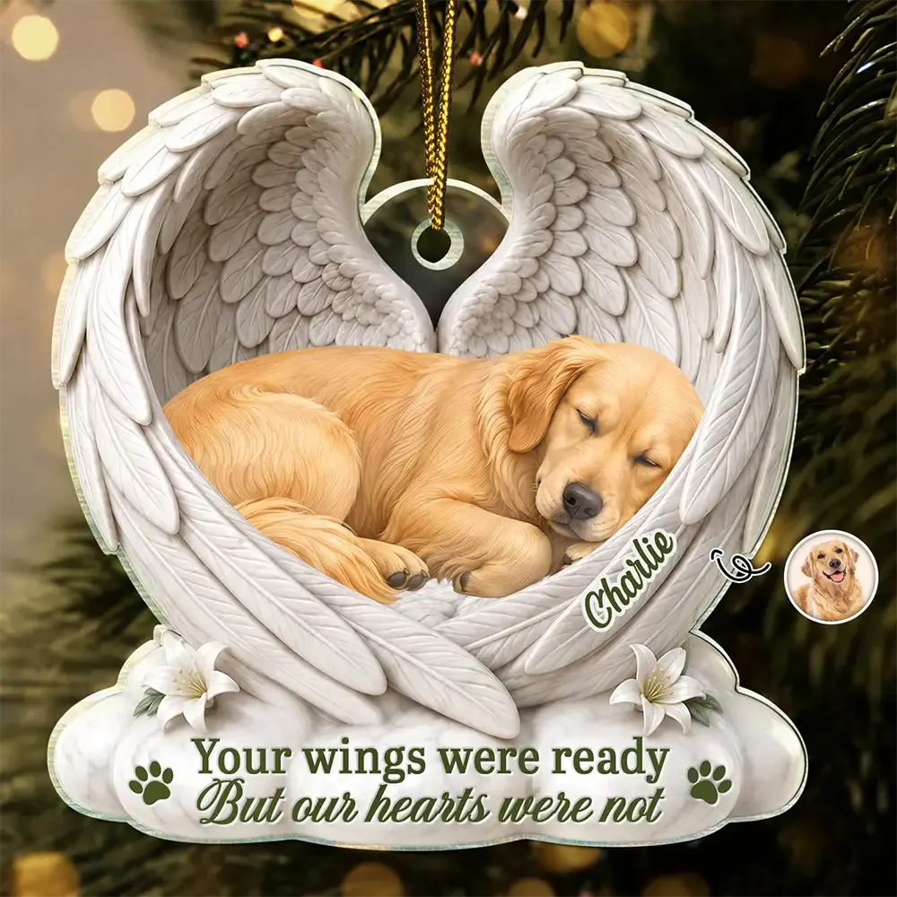 Custom Photo Pet Wings Acrylic Ornament, Pet Memorial Gifts, Christmas Ornaments