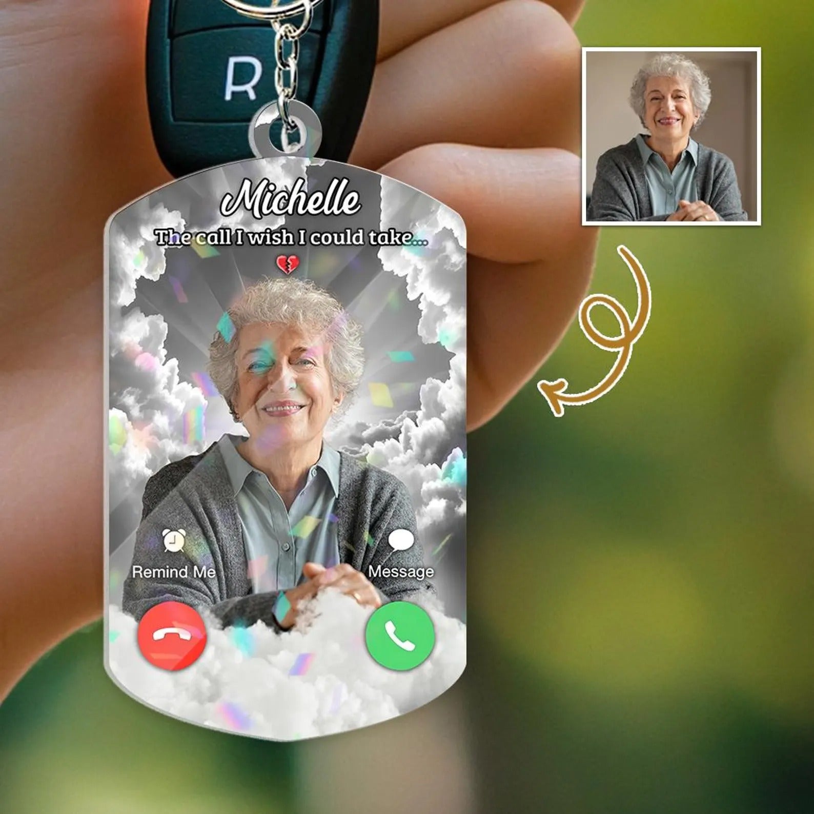 The Call I Wish I Could Take Memorial Keychain, Stainless Keychain, Custom Photo Keychain