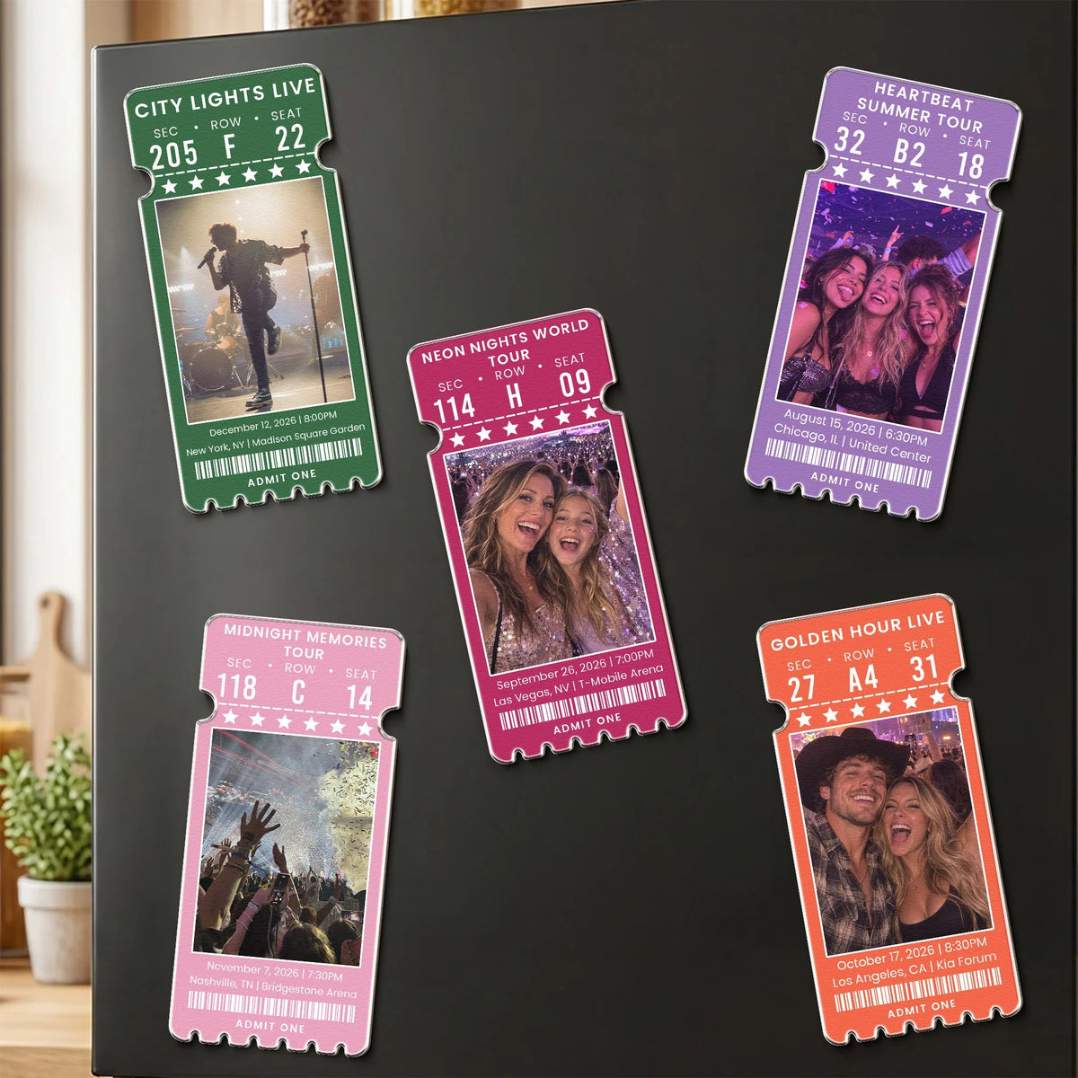 Custom Concert Ticket With Photo Music Event For Fans, Music Lovers, Personalized Magnet